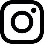 Instagram logo in black and white.