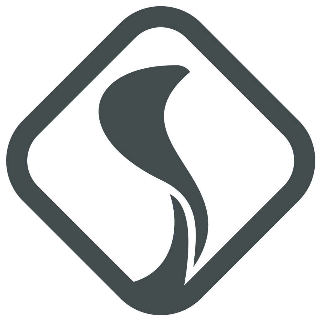 Green Snake Records logo featuring a dark grey stylised snake shape inside a rounded diamond outline on a white background.