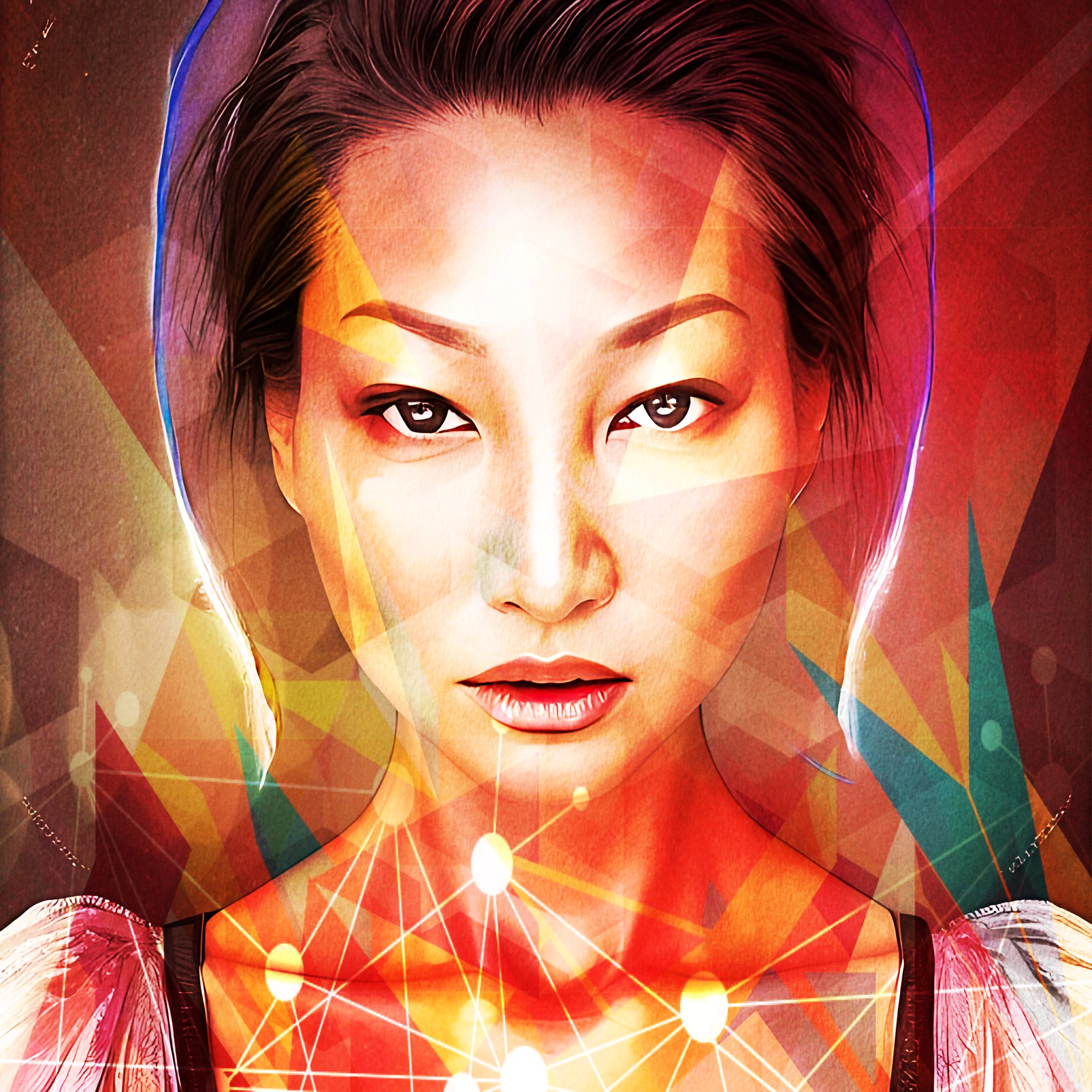 Chinese dJ and producer Jasmine Li in cartooned headshot, colour image.