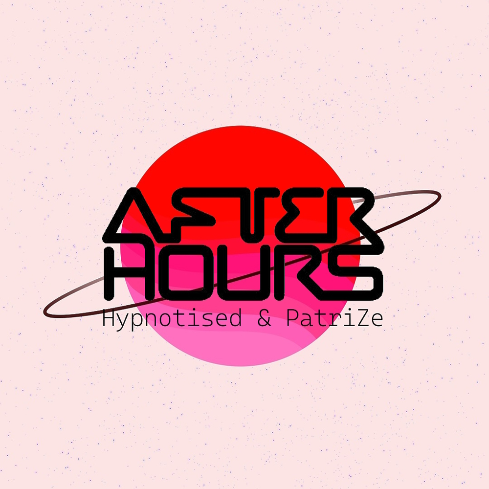 AH Digital After Hours 2024 version 2 logo featuring host DJs Hypnotised and PatriZes names on a red and pink planet that resembles Saturn, colour image.