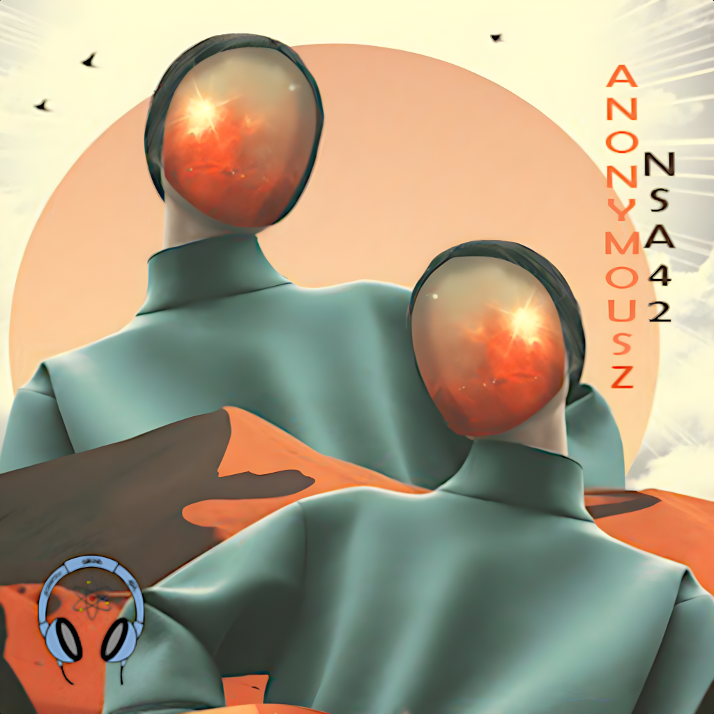 Artwork for Anonymous Z’s Not So Anonymous 42, featuring surreal Disco on Mars imagery with futuristic figures, desert scenery and Scientific Sound Asia branding.