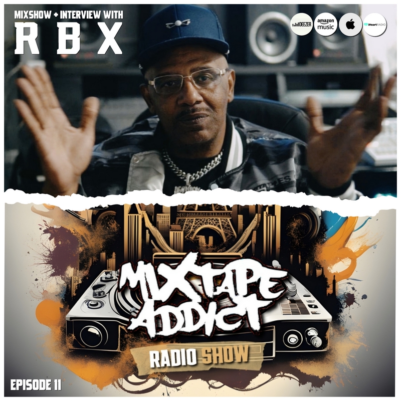French DJ and producer King Flow mixtape addict 9 cover with RBX over the logo, colour image.