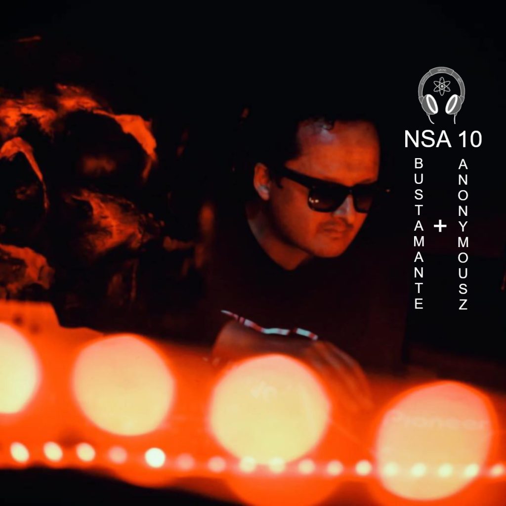 Not So Anonymous 10 profile picture featuring Colombian DJ and promoter Bustamante performing in Colombia, with scientific Sound Asia logo and his and Anonymous Z names, colour picture.