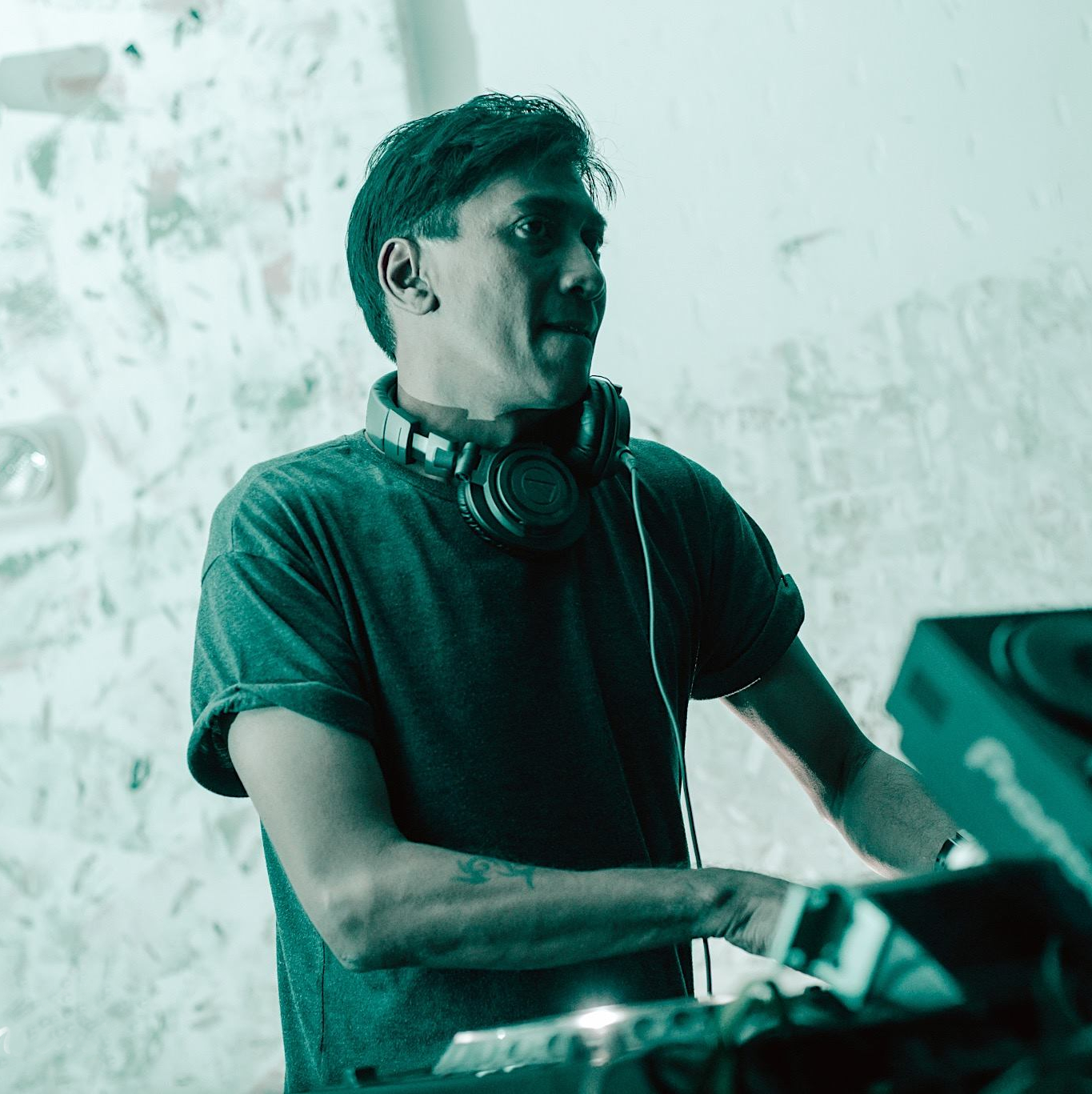 Singaporean DJ and producer Brendon P performing at Kilo Lounge, colour image.