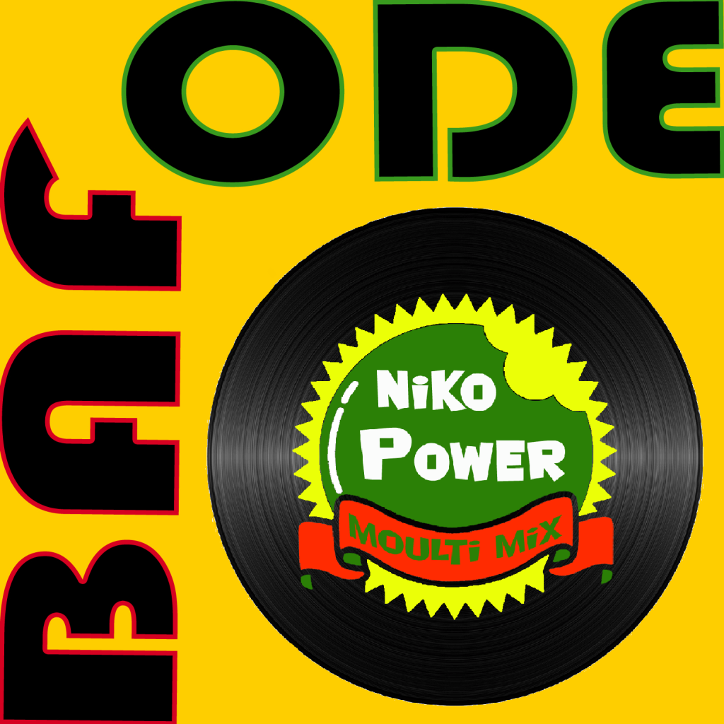 Logo artwork featuring DJ names Niko Power and Balfode.