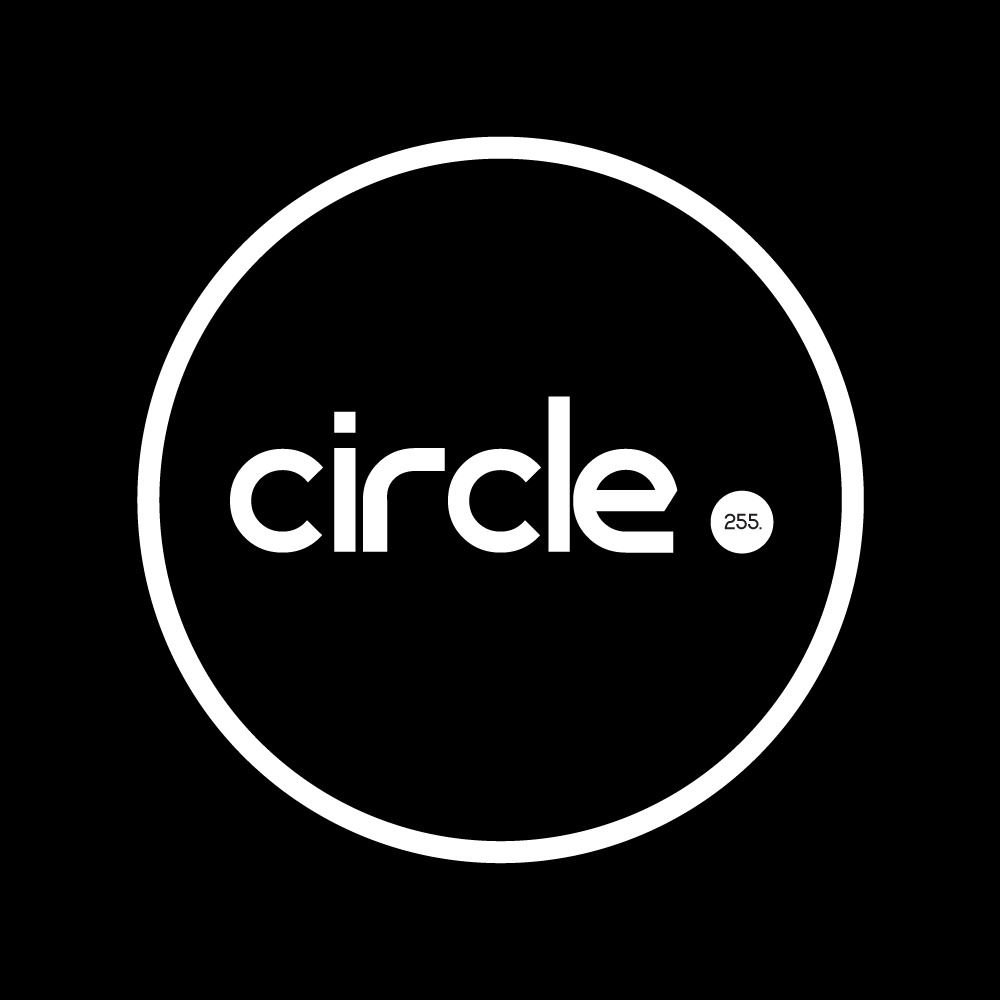 circle. 255 logo in black and white.
