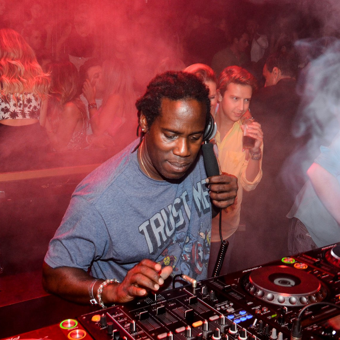 British DJ and producer Bert Bevans performing at Posh in Estonia, colour image.