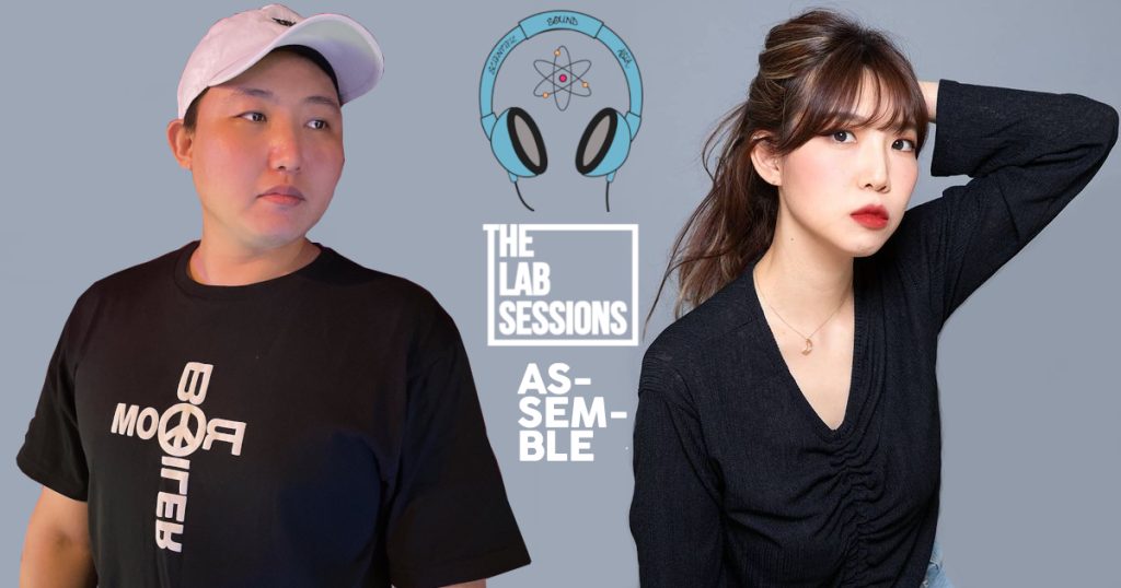 Promotional image for The Lab Sessions Assemble 21 featuring guest DJs Jenkins and PLOI, with artist portraits and event branding for the international guest mix series.