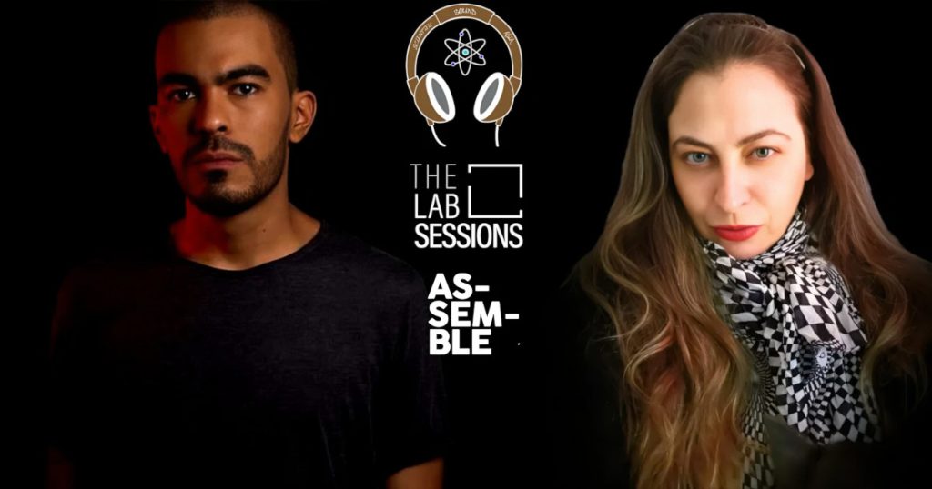 Promotional image for The Lab Sessions Assemble 24 featuring guest DJs Guzt and Ceyda, with artist portraits and logo branding for the Scientific Sound Asia guest mix series.