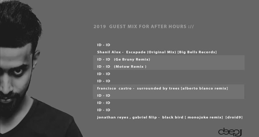 DJ Deep J Tracklist for After Hours in Black and White.