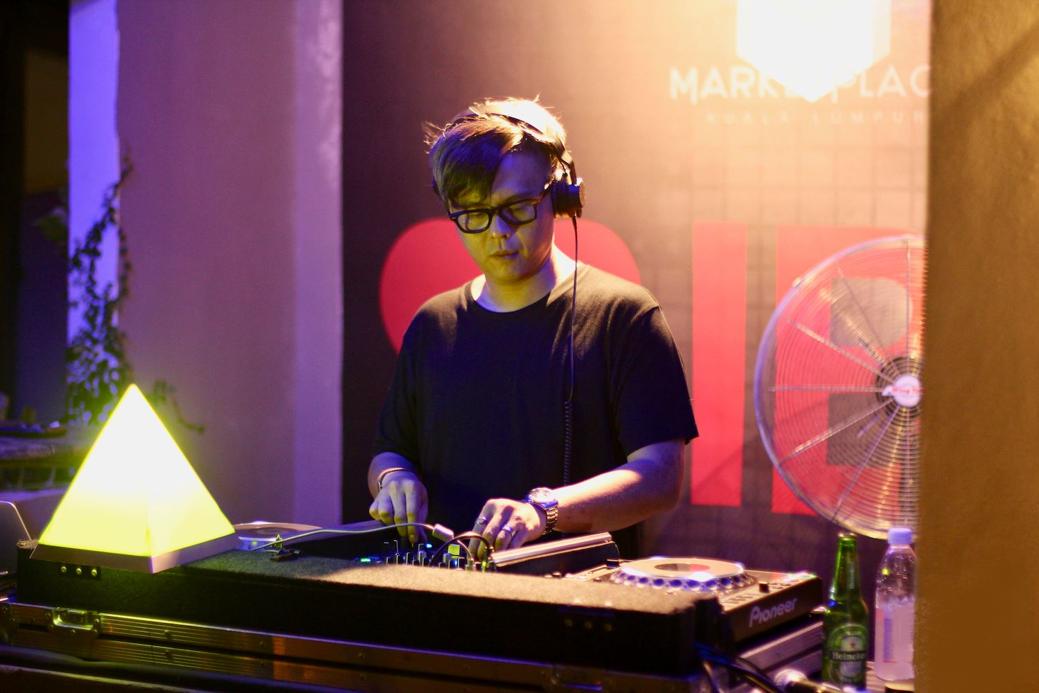 Malaysian DJ and producer Terence C performing at Mile High Sounds, colour image.