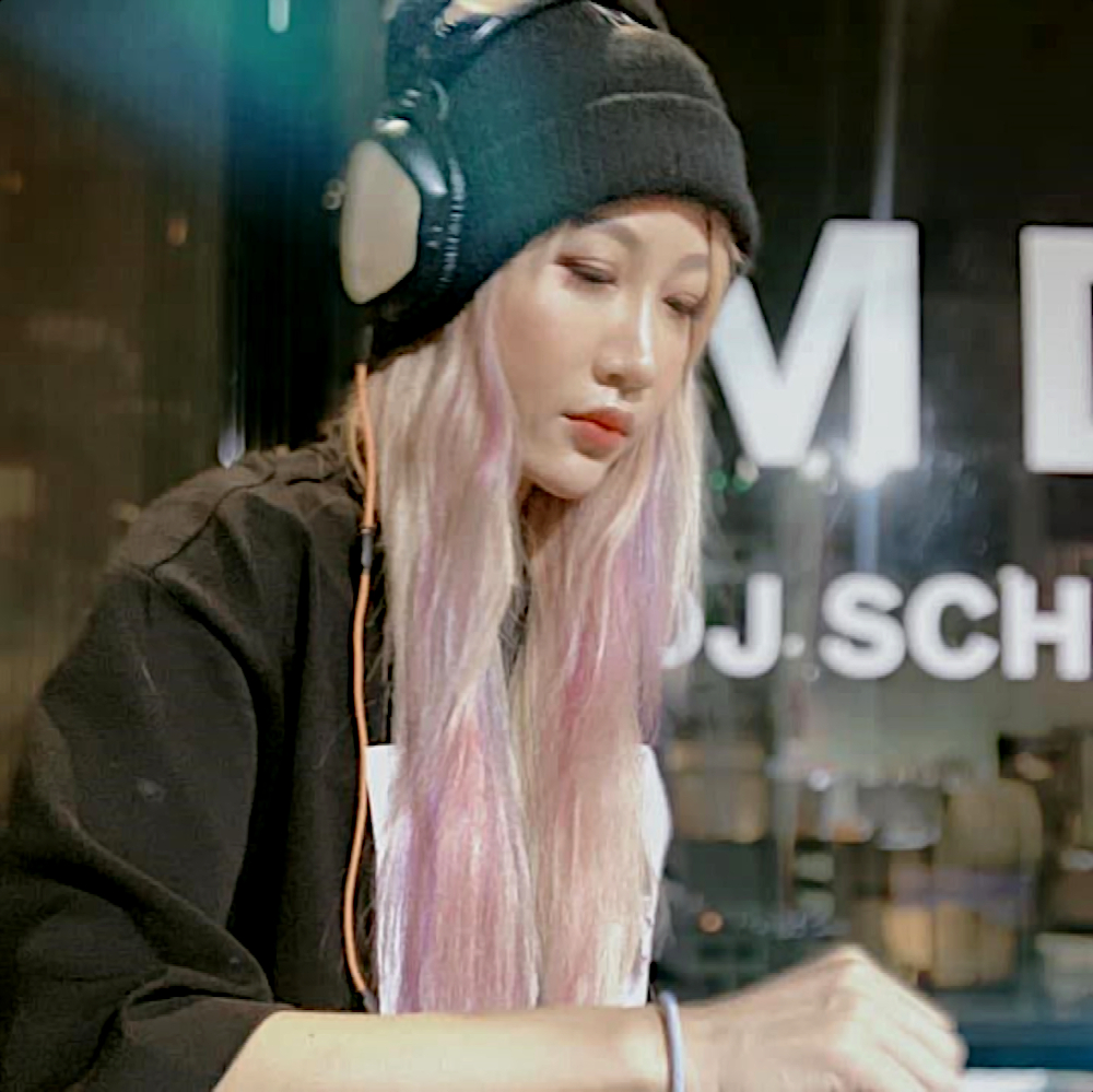 Taiwanese DJ and producer Zora Hung performing in Taipei, colour image.