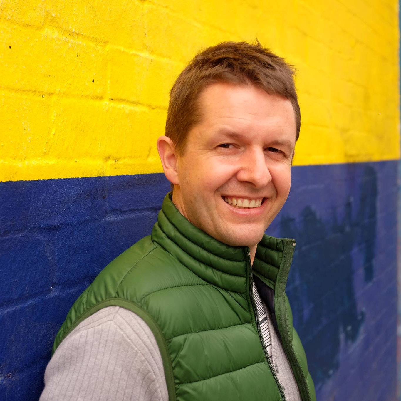 Australian DJ and producer GSM Music a.k.a Gavin Martin standing looking at camera, colour image.