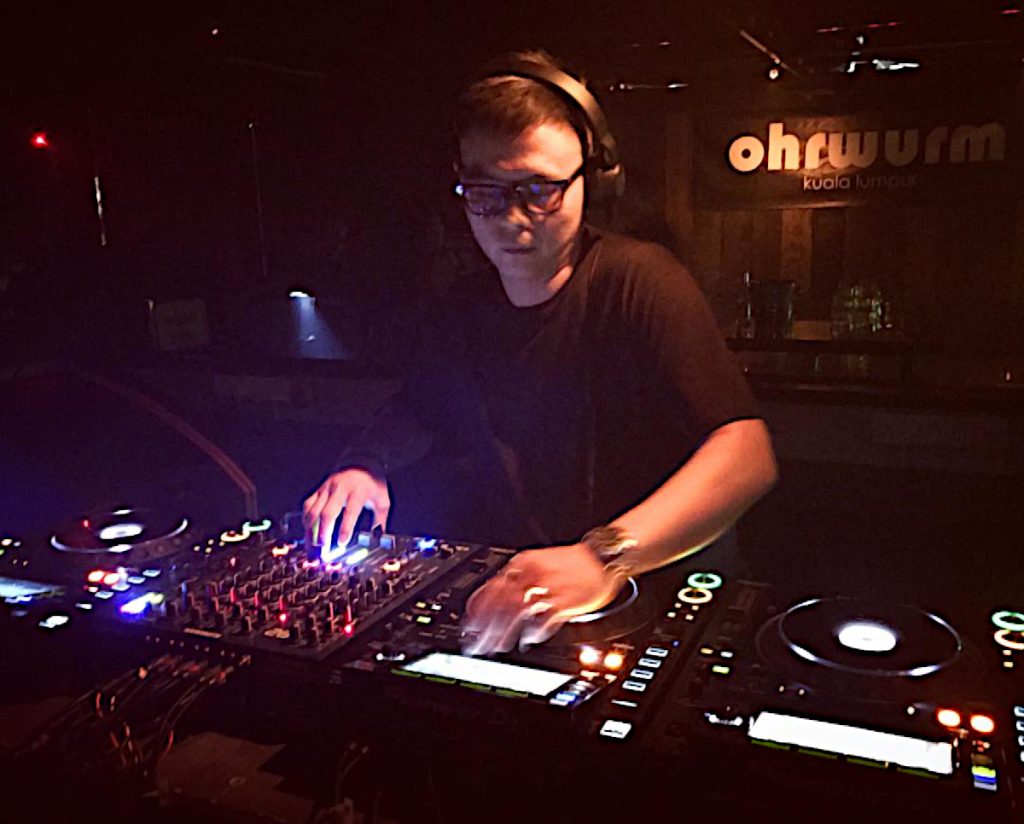 Maylaysian DJ and Producer Terence C performing at Ohrwurm KL, Colour Image.