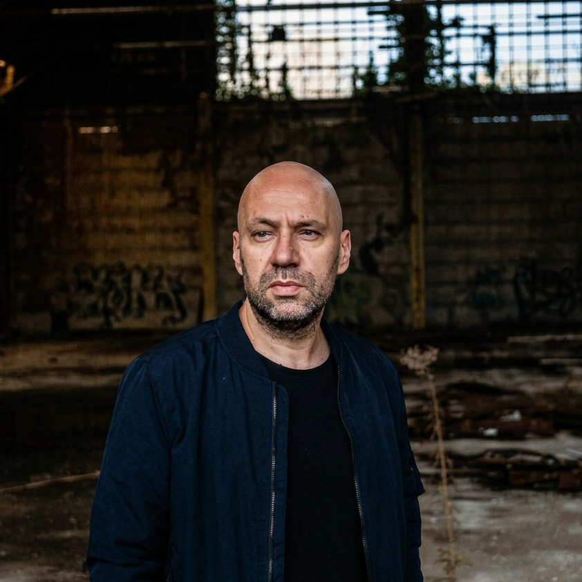 After Hours guest DJ Christian Patti in an industrial setting.